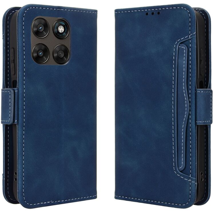 Чохол-книжка з кишеньками Deexe Wallet Stand для Motorola Moto G77 - Blue: фото 1 з 15