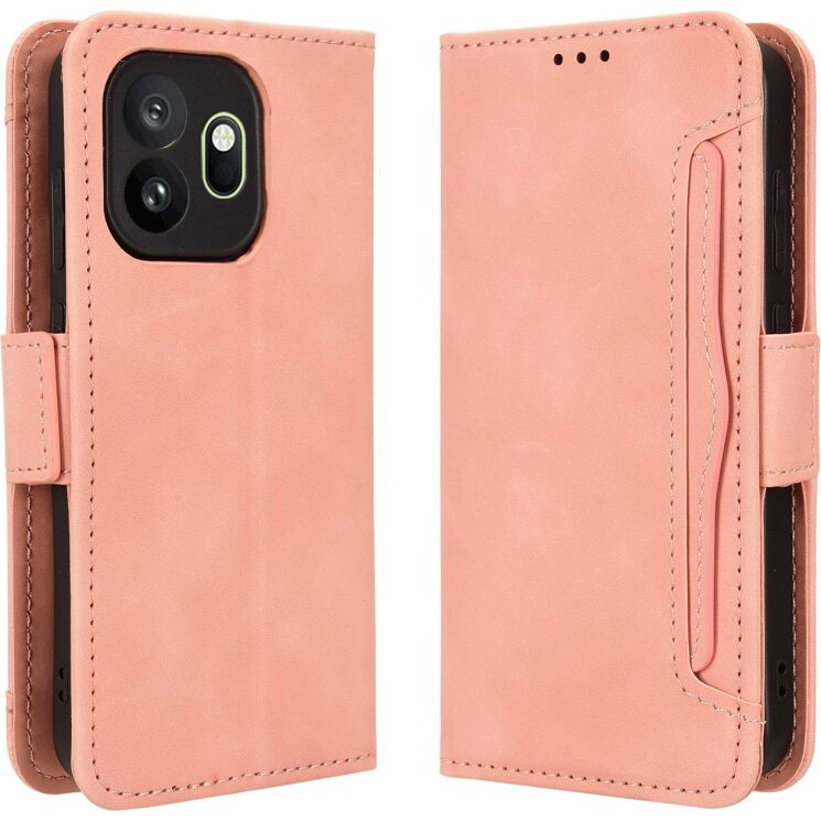 Чехол-книжка с карманами Deexe Wallet Stand для OnePlus 15T - Pink: фото 1 из 15