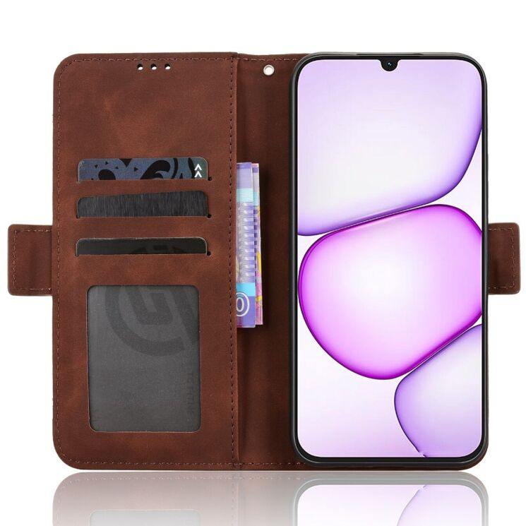 Чохол-книжка з кишеньками Deexe Wallet Stand для Realme C100i - Brown (412504Z) Чохол-книжка з кишеньками Deexe Wallet Stand для Realme C100i - Brown: фото 5 з 15