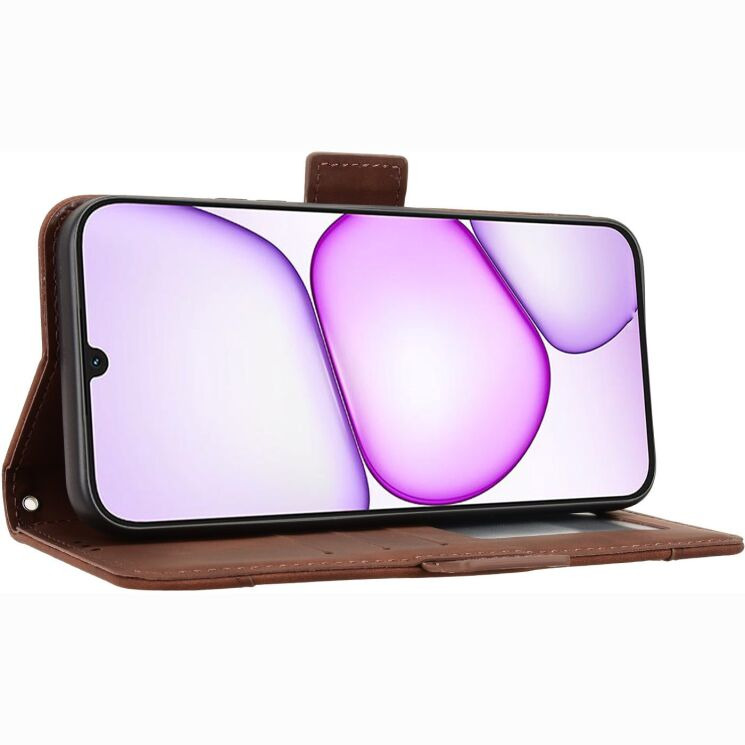 Чохол-книжка з кишеньками Deexe Wallet Stand для Realme C100i - Brown (412504Z) Чохол-книжка з кишеньками Deexe Wallet Stand для Realme C100i - Brown: фото 6 з 15