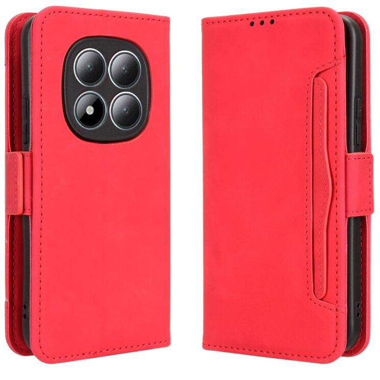 Чохол-книжка з кишеньками Deexe Wallet Stand для Xiaomi Redmi Note 15 Pro 5G - Red: фото 1 з 17