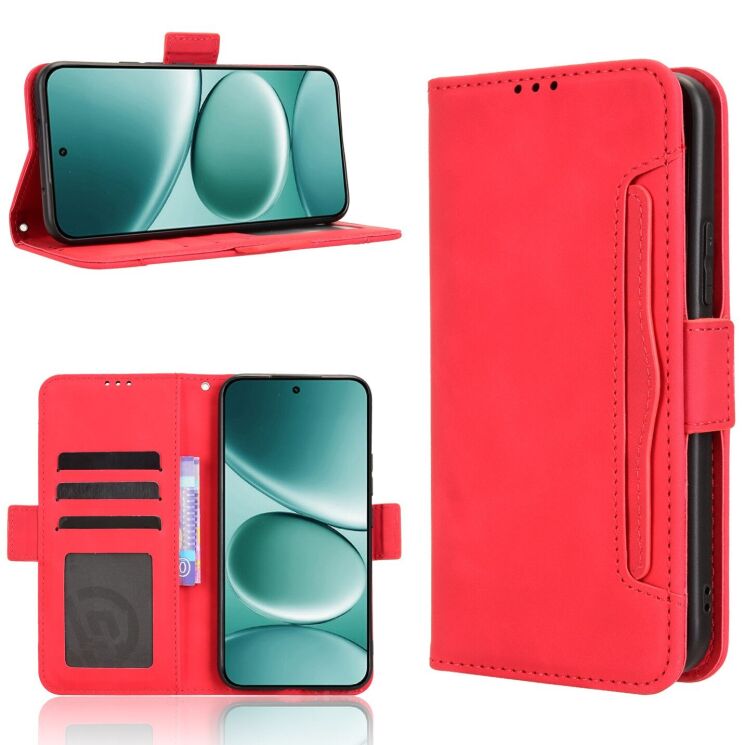 Чохол-книжка з кишеньками Deexe Wallet Stand для Xiaomi Redmi Note 15 Pro 5G - Red: фото 8 з 17