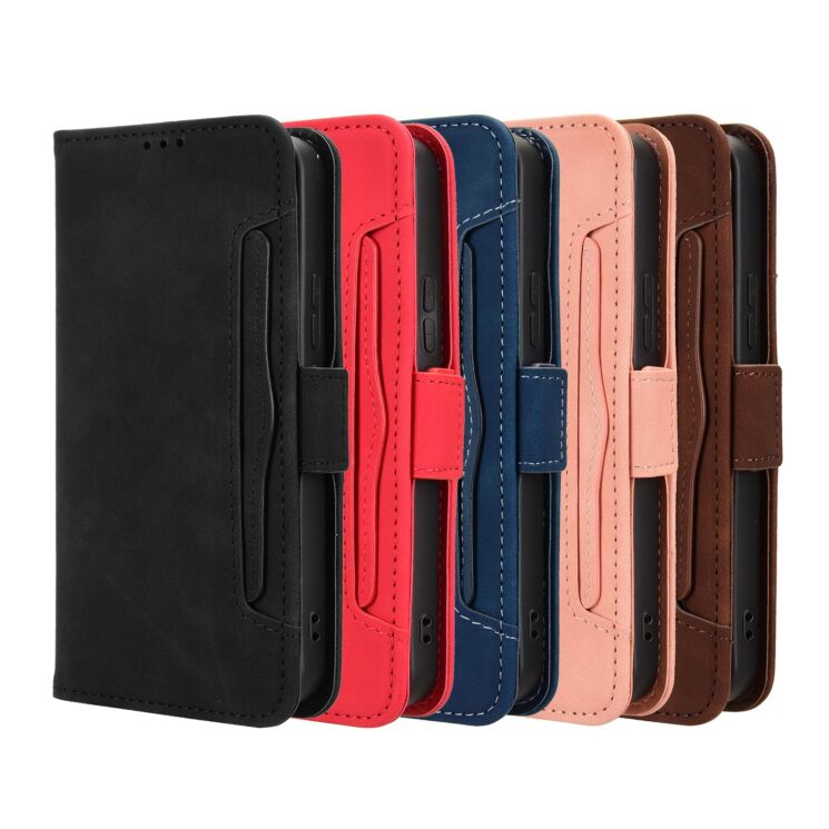 Чехол-книжка с карманами Deexe Wallet Stand для Xiaomi Redmi Note 17 Pro - Red: фото 9 из 17