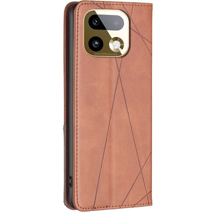 Чехол-книжка с карманами UniCase Geometric Pattern для Realme 16 Pro - Brown (428017Z) Чехол-книжка с карманами UniCase Geometric Pattern для Realme 16 Pro - Brown: фото 3 из 12
