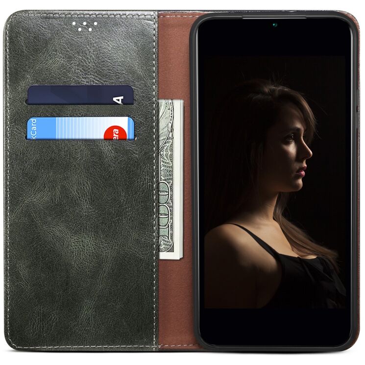 Чохол-книжка з кишеньками UniCase Leather Wallet для Samsung Galaxy S26 Plus (S947) - Green: фото 2 з 8