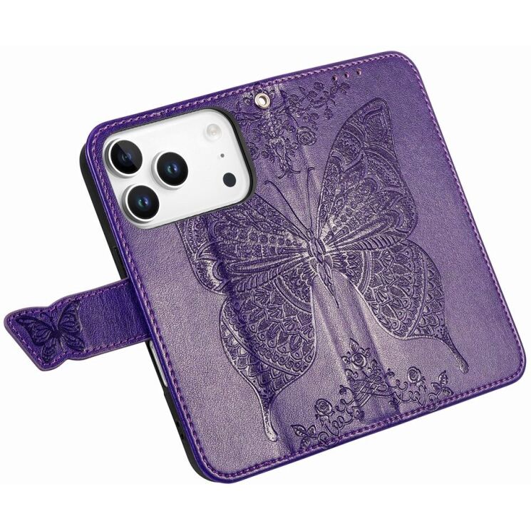 Чохол-книжка з малюнком UniCase Butterfly Pattern для iPhone 18 Pro / 17 Pro - Dark Purple: фото 4 з 9