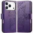 Чохол-книжка з малюнком UniCase Butterfly Pattern для iPhone 18 Pro / 17 Pro - Dark Purple (423624DV)