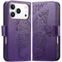 Чохол-книжка з малюнком UniCase Butterfly Pattern для iPhone 18 Pro / 17 Pro - Dark Purple: фото 1 з 9