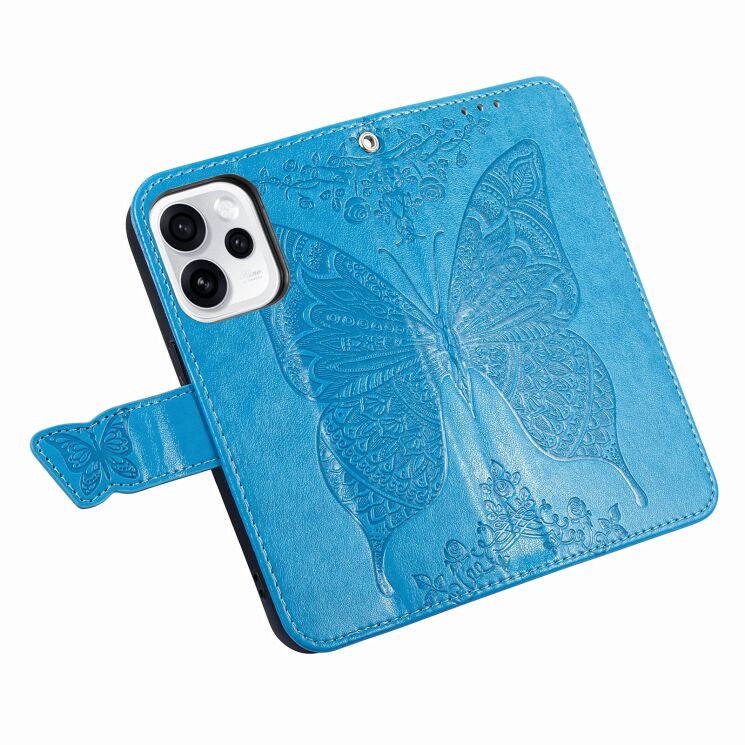 Чехол-книжка с рисунком UniCase Butterfly Pattern для OPPO Reno 15 F/FS - Blue: фото 4 из 8