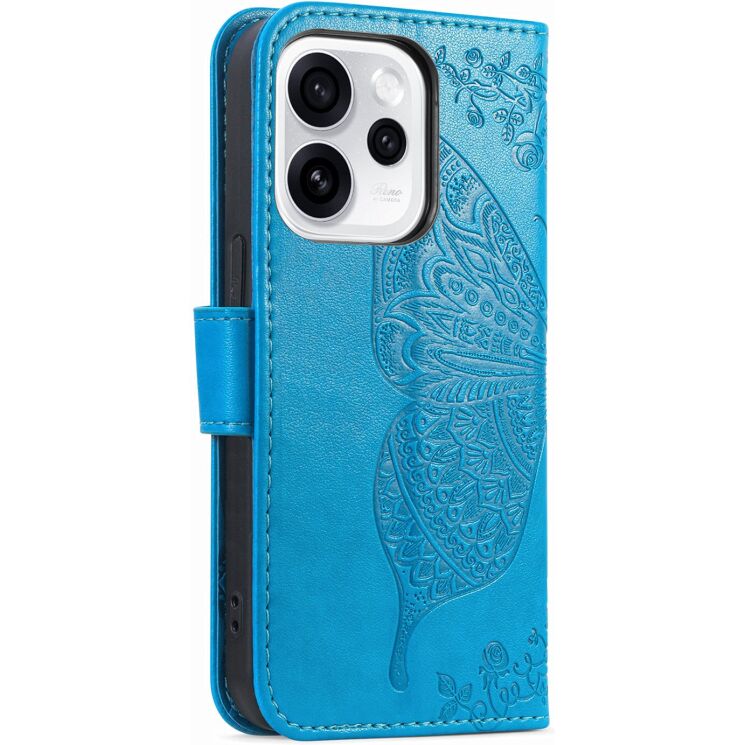 Чехол-книжка с рисунком UniCase Butterfly Pattern для OPPO Reno 15 F/FS - Blue: фото 7 из 8