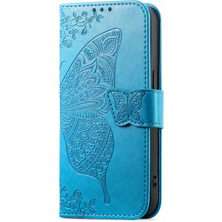 Чехол-книжка с рисунком UniCase Butterfly Pattern для OPPO Reno 15 F/FS - Blue: фото 6 из 8