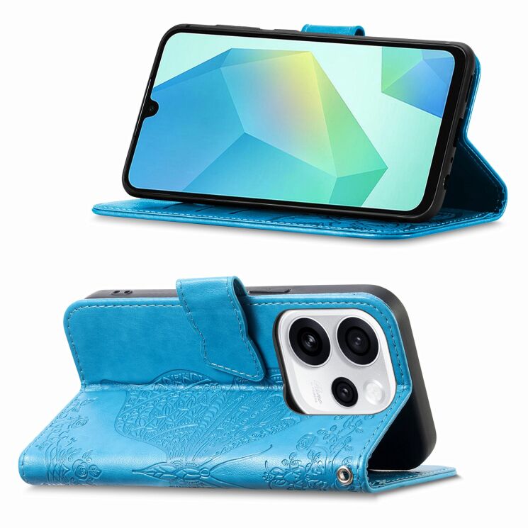 Чехол-книжка с рисунком UniCase Butterfly Pattern для OPPO Reno 15 F/FS - Blue: фото 2 из 8