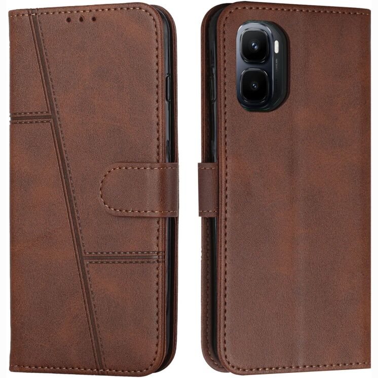 Чехол-книжка с застежкой UniCase Jet Cover для Infinix GT 50 Pro - Brown: фото 1 из 10