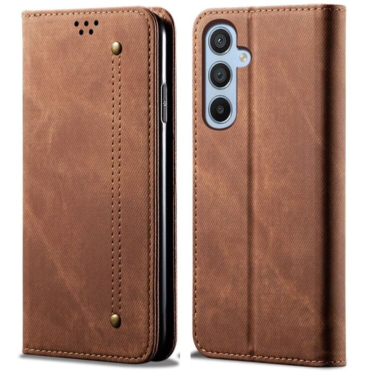 Чехол-книжка UniCase Jeans Wallet для Samsung Galaxy S24 FE (S721) - Coffee: фото 1 из 6