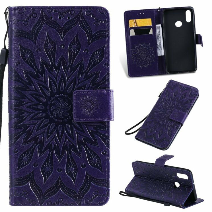 Чехол-книжка UniCase SunFlower Pattern для Samsung Galaxy A10s (A107) - Purple: фото 1 из 11