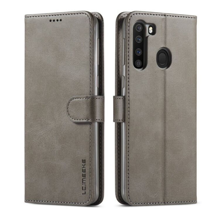 Чехол LC.IMEEKE Wallet Case для Samsung Galaxy A21 (A215) - Grey: фото 1 из 3