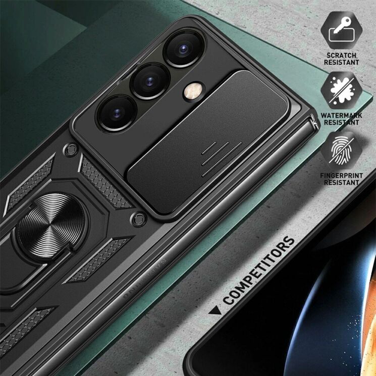 Чехол (PC+TPU) с подставкой Deexe Armor Shield (FF) для Samsung Galaxy Fold 8 Ultra - Green: фото 5 из 11