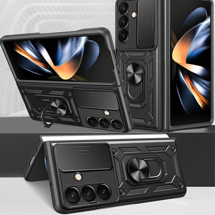 Чехол (PC+TPU) с подставкой Deexe Armor Shield (FF) для Samsung Galaxy Fold 8 Ultra - Green: фото 11 из 11