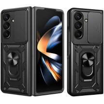 Чехол (PC+TPU) с подставкой Deexe Armor Shield (FF) для Samsung Galaxy Fold 8 Ultra - Black: фото 1 из 11