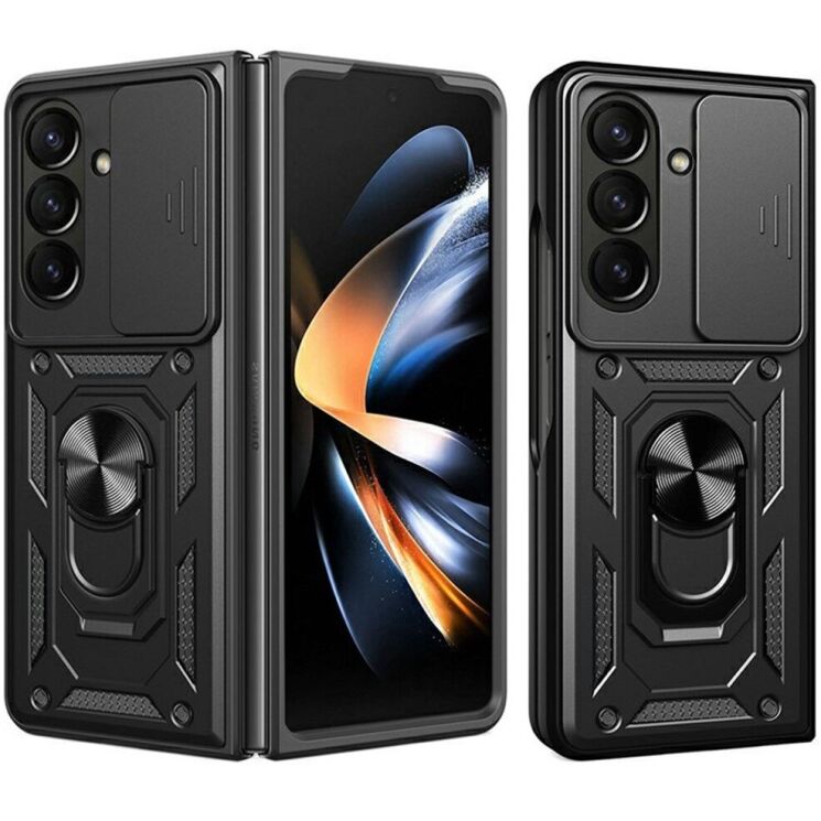Чехол (PC+TPU) с подставкой Deexe Armor Shield (FF) для Samsung Galaxy Fold 8 Ultra - Black: фото 1 из 11