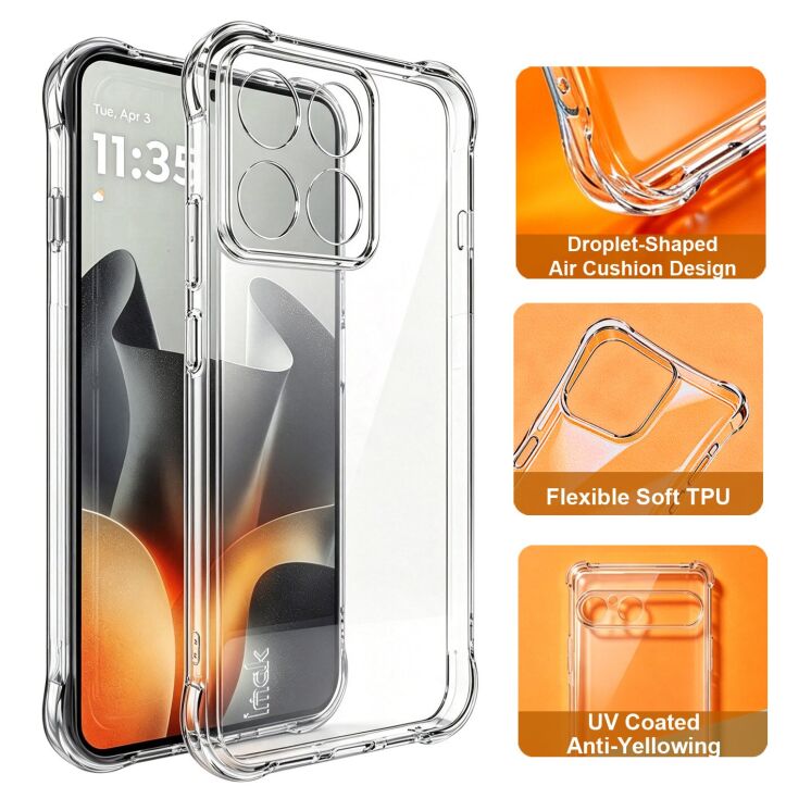 Чехол с усиленными углами IMAK Airbag MAX Case для Motorola Edge 70 Max - Transparent (435519T) Чехол с усиленными углами IMAK Airbag MAX Case для Motorola Edge 70 Max - Transparent: фото 2 из 9
