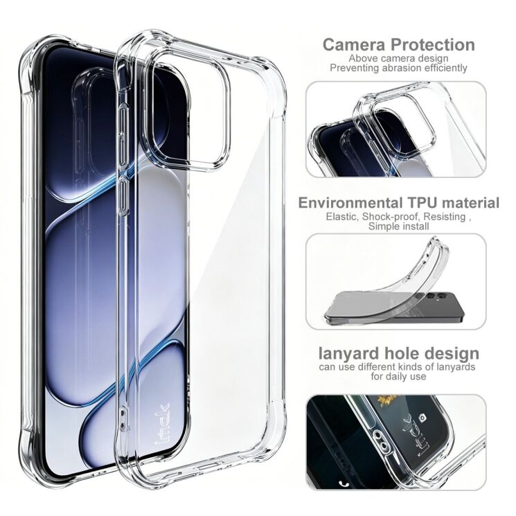 Чехол с усиленными углами IMAK Airbag MAX Case для OnePlus Nord CE6 - Transparent: фото 3 из 10