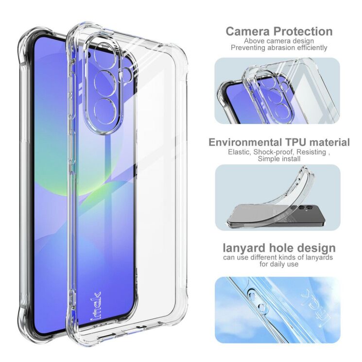 Чохол з посиленими кутами IMAK Airbag MAX Case для Samsung Galaxy A57 (A576) - Transparent: фото 5 з 8