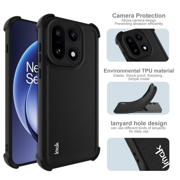 Чехол с усиленными углами IMAK Airbag Sand Case для OnePlus 15 - Matte Black: фото 5 из 7