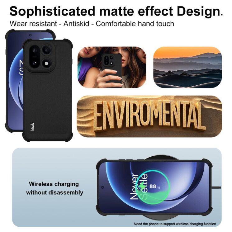 Чехол с усиленными углами IMAK Airbag Sand Case для OnePlus 15 - Matte Black: фото 6 из 7