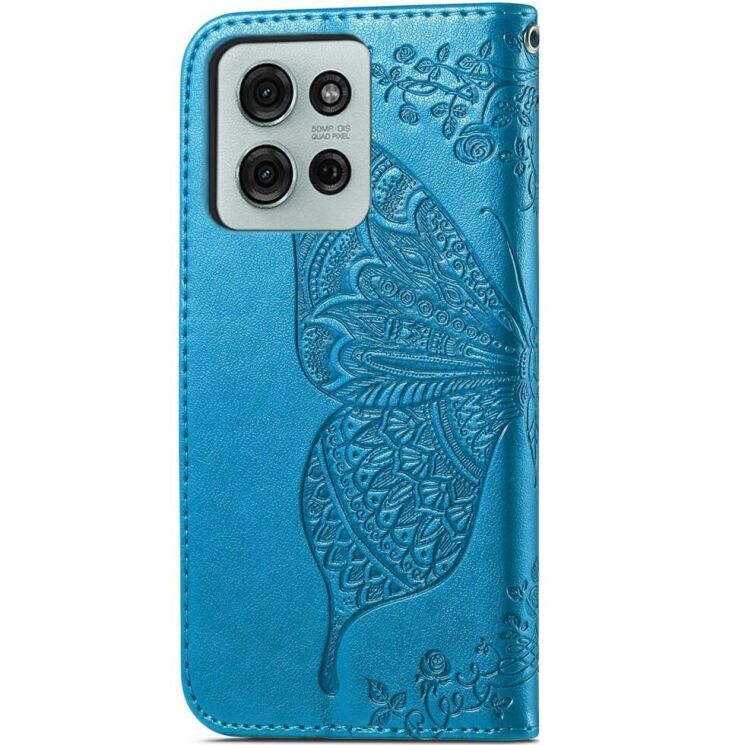 Чехол UniCase Butterfly Pattern для Motorola Moto G75 - Blue: фото 6 из 10