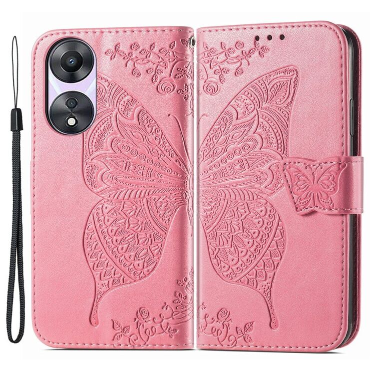 Чехол UniCase Butterfly Pattern для OPPO A78 - Pink: фото 1 из 5