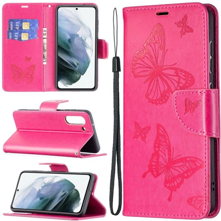 Чехол UniCase Butterfly Pattern для Samsung Galaxy S21 FE (G990) - Rose: фото 1 из 10