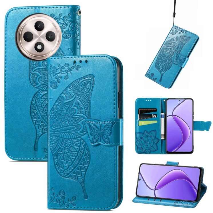 Чехол UniCase Butterfly Pattern для TECNO Spark 30C - Blue: фото 4 из 10