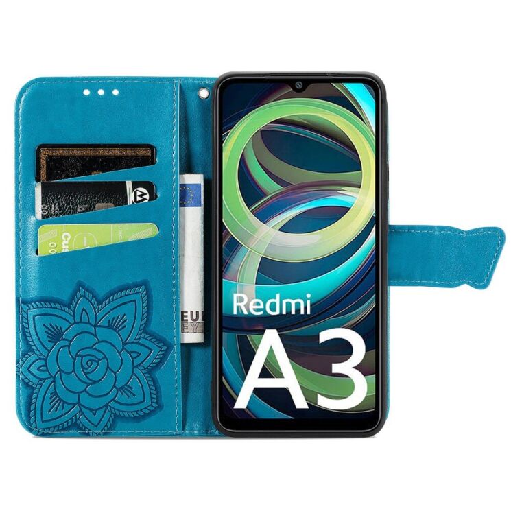Чехол UniCase Butterfly Pattern для Xiaomi Redmi A3 - Blue: фото 2 из 8