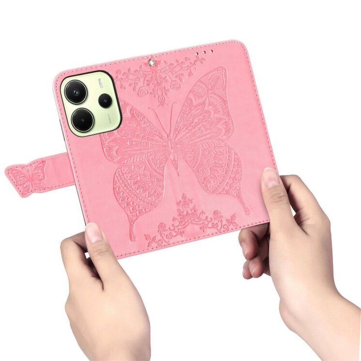 Чехол UniCase Butterfly Pattern для Xiaomi Redmi Note 14 4G - Blue: фото 10 из 11