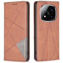 Чехол UniCase Geometric Pattern для Xiaomi Redmi Note 14 Pro 5G / Note 14 Pro Plus - Brown: фото 1 из 8