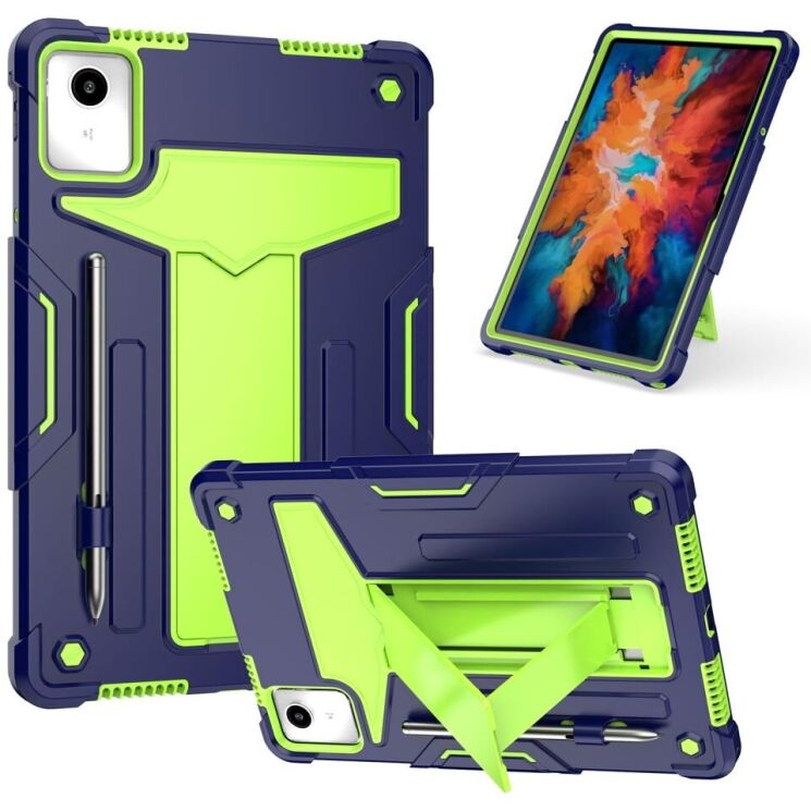 Чехол UniCase Hybrid Stand для Lenovo Tab M11 (TB330) - Navy Blue / Green: фото 1 из 5