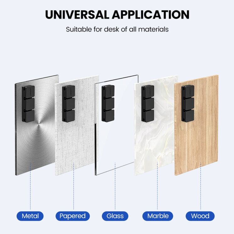 Тримач для кабелів UGREEN Cable Clips Organizer - Black (995903B) Тримач для кабелів UGREEN Cable Clips Organizer - Black: фото 6 з 9