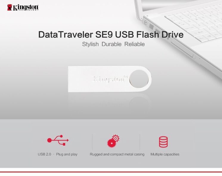 Флеш-память Kingston DT SE9 16GB Metal (DTSE9H/16GB) (989807) Флеш-память Kingston DT SE9 16GB Metal (DTSE9H/16GB): фото 3 из 7