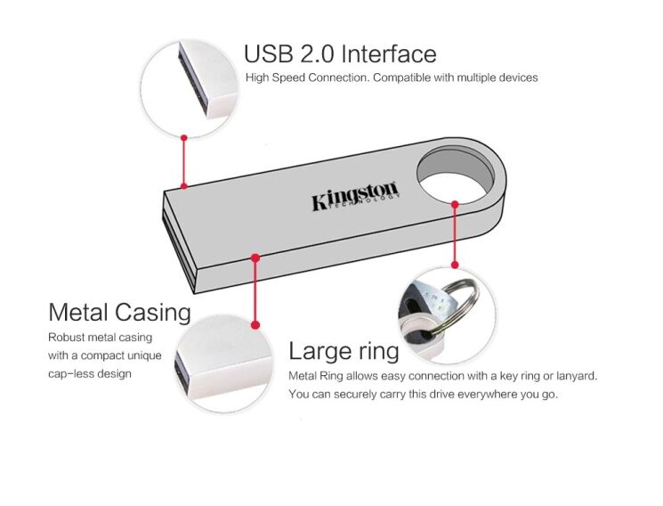 Флеш-память Kingston DT SE9 16GB Metal (DTSE9H/16GB) (989807) Флеш-память Kingston DT SE9 16GB Metal (DTSE9H/16GB): фото 7 из 7