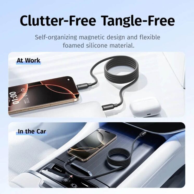 Кабель Baseus Foamed Silicone USB to Type-C (100W, 1m) E0426800 - Black: фото 4 из 6