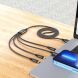 Кабель Hoco X76 4 в 1 USB to Lightning+Lightning+Type-C+MicroUSB (1m) - Black (896125B). Фото 6 из 8