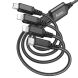 Кабель Hoco X76 4 в 1 USB to Lightning+Lightning+Type-C+MicroUSB (1m) - Black (896125B). Фото 2 из 8