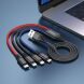 Кабель Hoco X76 4 в 1 USB to Lightning+Lightning+Type-C+MicroUSB (1m) - Black (896125B). Фото 7 из 8