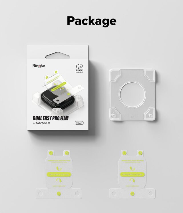 Комплект защитных пленок Ringke Dual Easy Pro Film для Apple Watch 10 / 11 46 mm (8800293851639) (364539) Комплект защитных пленок Ringke Dual Easy Pro Film для Apple Watch 10 / 11 46 mm (8800293851639): фото 14 из 15