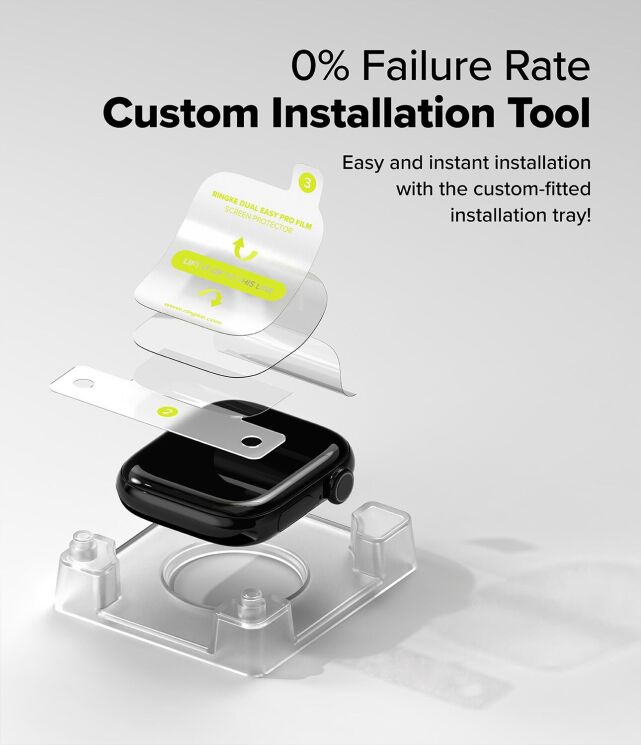 Комплект защитных пленок Ringke Dual Easy Pro Film для Apple Watch 10 / 11 46 mm (8800293851639) (364539) Комплект защитных пленок Ringke Dual Easy Pro Film для Apple Watch 10 / 11 46 mm (8800293851639): фото 4 из 15