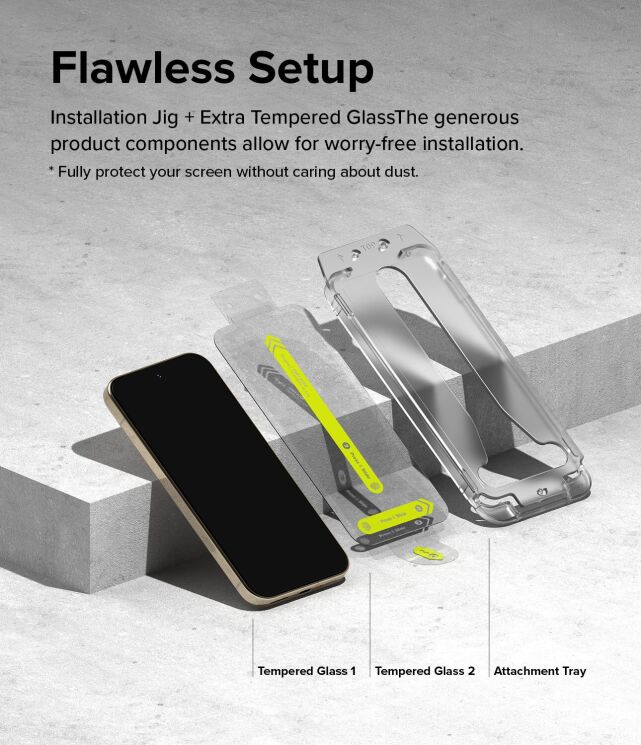Комплект защитных стекол (2шт) Ringke Easy Slide Tempered Glass для Google Pixel 9 / 9 Pro (8809961789205): фото 5 из 15