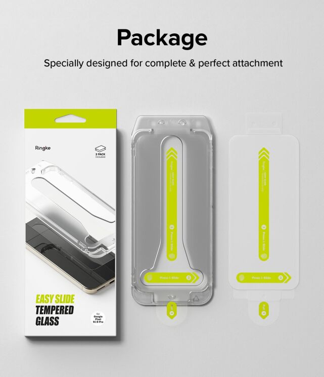 Комплект защитных стекол (2шт) Ringke Easy Slide Tempered Glass для Google Pixel 9 / 9 Pro (8809961789205): фото 15 из 15