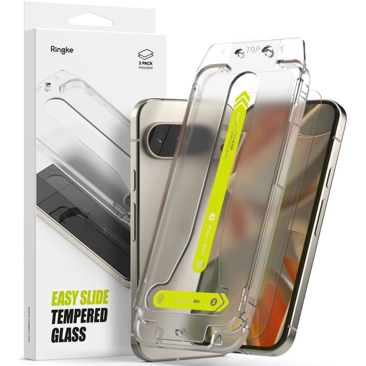 Комплект защитных стекол (2шт) Ringke Easy Slide Tempered Glass для Google Pixel 9 / 9 Pro (8809961789205): фото 1 из 15
