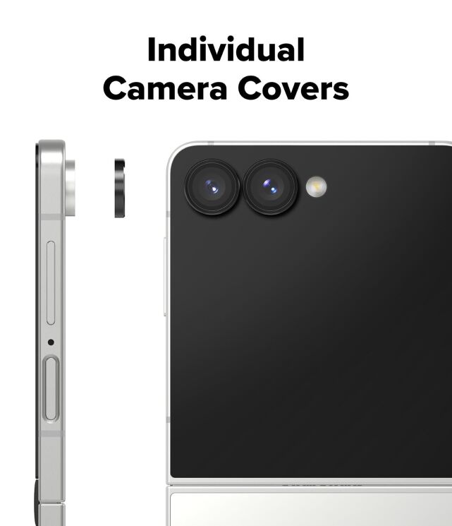 Комплект защитных стекол Ringke Camera Lens Frame Glass для Samsung Galaxy Flip 7 (8800293855927) - Black: фото 7 из 19